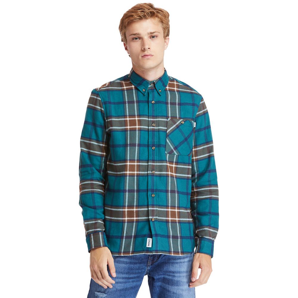 Camasi Timberland Barbati Albastri - Back River Heavy Flannel Check - Romania - ESXOIZ047